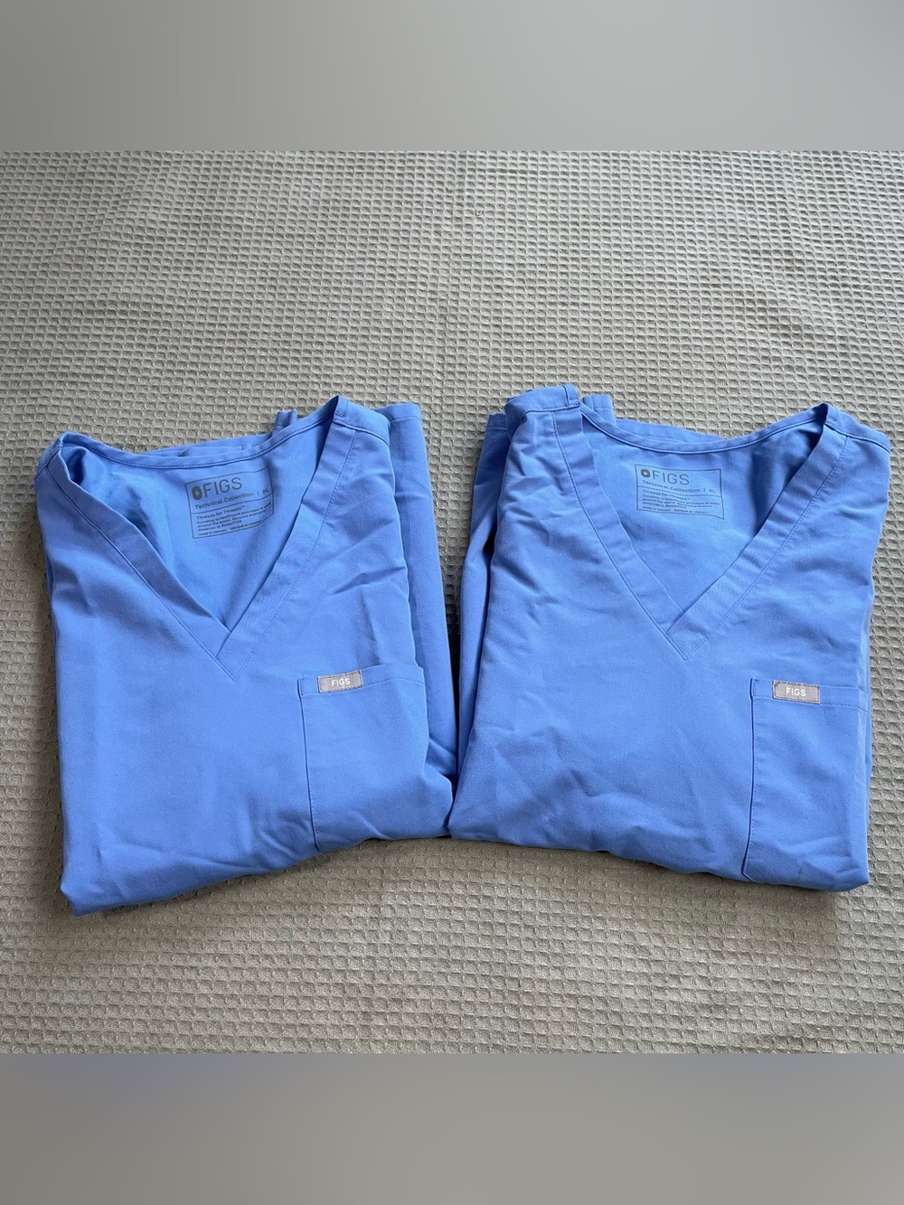 Figs Catarina Scrub Top XL Womens Set Of 2 Ceil Blue One Pocket Stretch